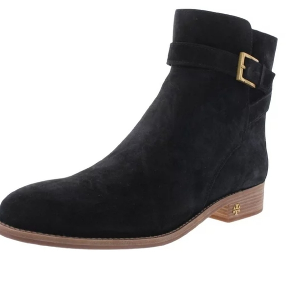 Tory Burch Womens Brooke Suede Pull On Ankle Boots in black, size 7.5 - Picture 1 of 5